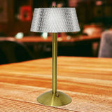 3 Colors LED Crystal Table Lamp Dimmable Bedside Night Light Rechargeable