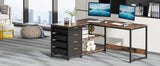 Tribesigns L Shaped Computer Desk with Storage Drawers, 59 inch Corner Desk