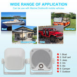 Herdio 4 Inch Portable Bluetooth Speaker Wired Waterproof 120W Sound Box Outdoor Boat Tractor