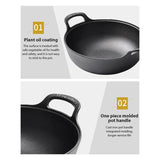 2pcs Cast Iron Pan Versatile Skillet Non-Stick Durable Cookware For Home Restaurant