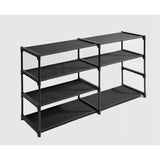 4-Tier Shoe Rack Storage Organizer for 24 Pairs - Versatile Design with Fabric Shelves Sturdy Support Perfect