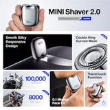 yoose Grooming Bundle: Mini Shaver Silver and Nose Hair Trimmer Yellow Alloy Portable