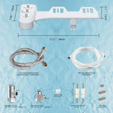 Toilet Seat Bidet with Self Cleaning Dual Nozzle, Hot and Cold Water Spray Non-Electric Mechanical