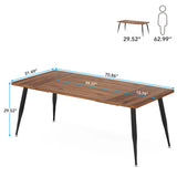Tribesigns Dining Table180x80x75cm, Spacious Rustic Industrial Table for 6-8 People