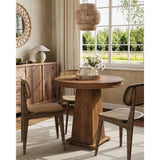 Rustic Brown 31.5 Round Solid Wood Dining Table for Small Kitchen, Elegant Dining Room