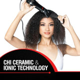 CHI Volumizer 4-in-1 Blowout Brush Hair Dryer for salon-style styling, ceramic ionic technology, black