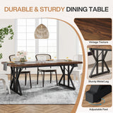 Tribesigns Dining Table for 6 People, 70.8-Inch Rectangular Wood Dining Table