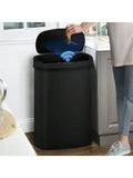 49L Touchless Motion Sensor Trash Can Automatic Garbage Bin With Removable Lid For Kitchen Bathroom