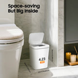 16L Smart Motion-Sensing Trash Can, Waterproof Wastebasket With Delay Close, Battery-Operated Home Bathroom Kitchen