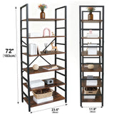 Book Shelf, 5 Tier/6 Tier/ Bookcase, Modern Tall Bookshelf Corner Storage Organizer for Garage Kit, CDs, Movies