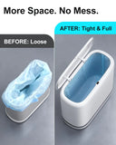 Slim White Bathroom Trash Can with Lid, Dog Proof Garbage Bin with Air-Press Bag