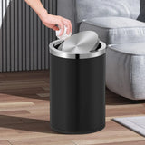 Small Swing Lid Trash Can 2.4 Gallons, Stainless Steel Mini Garbage Bin for Home Office