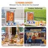 SucceBuy Shawarma Grill Machine13 lbs Chicken Shawarma Cooker Gas Vertical Broiler Gyro Rotisserie Oven Doner Kebab for Home