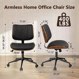 Office Chair with Wheels, Adjustable Height, Leather Swivel Chair for Desk,