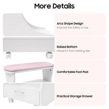 Pedicure Stool Foot Foot Bath Stool with 4 Wheels Foot Rest Pedicure Manicure Funiture