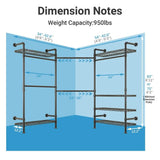 L3 L Shape Garment Rack Heavy Duty Clothes Rack for Hanging Clothes