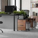 2Drawer Mobile File Cabinet with Wheels Solid Wood Rolling Storage Cabinet for Home Office SpaceSaving Under Desk