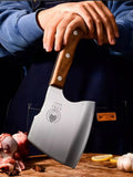 Heavy-Duty Pear Wood Handle Bone Axe-Cutter & Meat Cleaver