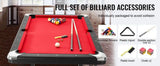 6.3ft Fold-up Pool Table Solid MDF Base Sturdy Metal Legs Full Set Games