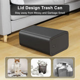 3 Pack 10 Liter Small Trash Can with Lid, 2.6 Gallon, Slim Trash Bin Waste Basket for Bathroom, Kitchen