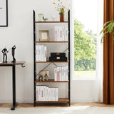JHK 5 Tier Bookcase Bookshelf Modern Book Case For Books Corner Storage Organizer for Bedroom Home Office