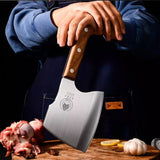 Heavy-Duty Pear Wood Handle Bone Axe-Cutter & Meat Cleaver