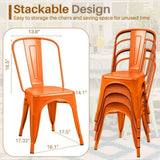 Furmax Metal Dining Chair Indoor-Outdoor Use Stackable Classic Trattoria Chair Chic Dining Bistro Cafe