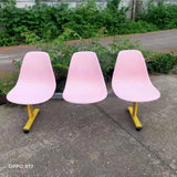 Three-person transparent plastic row chair Square waiting  Hospital bench