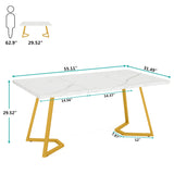 Tribesigns 63-Inch Rectangular Dining Table for 4 to 6, Modern Kitchen Table