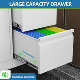 Secure Lateral File Cabinet with Gooseneck Handle, 3 Drawer Mobile Storage Cabinet on Wheels