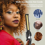 Root & Edge Straightener Electric Hot Comb for Black Hair