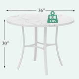 36" Round Dining Table or 4, aux Marble Dinette with Metal e or Kitchen, Aparent