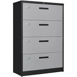 4 Drawer Lateral Metal Filing Cabinet with Lock-File Cabines-Organization Storage Cabinets