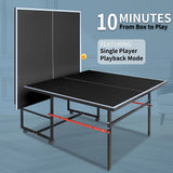 8ft Mid-Size Foldable Portable Ping Pong Table Set for Indoor Games w/ Net