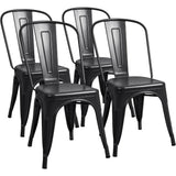 Furmax Metal Dining Chair Indoor-Outdoor Use Stackable Classic Trattoria Chair Chic Dining Bistro Cafe