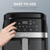 Sejoy Air Fryer 8-in-1,6 Quart Electric Hot Fryer Oven Oilless Cooker,Roast, Bake, Plus Bake,Dehydrate, and Keep Food Warm