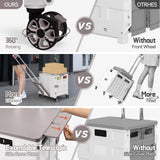 55L Foldable Utility Cart Folding Shopping Cart with Magnetic Lid Telescopic Handle Wear-Resistant 360°Wheel