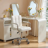 Furmax Mid-Back Office Task Chair Ribbed PU Leather Executive Chair Modern Adjustable