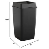 50 Gallon Black Square Commercial Trash Can with Lid
