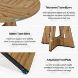 Tribesigns Round Dining Table for 4, 47 Inch Farmhouse Kitchen Table Small Dinner Table