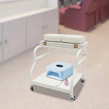Portable Foot Baths Trolley Footbath Cart Nail Stool with Wheels For Foot Manicure Massage Rest