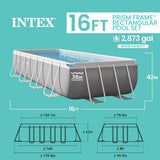 26791EH Prism Frame Premium Rectangular Above Ground Swimming Pool