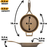 stargazer 10.5-inch cast iron skillet | made in usa, seasoned, premium frying pan