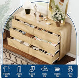 6 Drawers Dresser for Bedroom, 47" with Large Wood Storage for Hallway