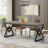 Tribesigns 63" Large Industrial Executive Desk with Extra Thickened Tabletop & Metal Frame