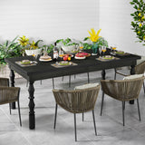 Tribesigns 62” Wood Patio Table for 4-6 People, Farmhouse Large Indoor/Outdoor Dining Picnic Table