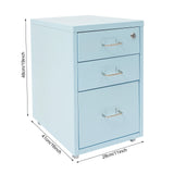 3 -Tiers  Vertical File Cabinet Metal Mobile File Cabinet with Lock
