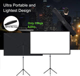 80 Inch Portable Projector Screen with Stand for Outdoor Movies, Lightweight