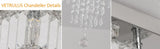 VETRULUS Modern Luxury Crystal Led Pendant Light Rain Drop Chandelier Ceiling Lamp Dining Living Room Nordic Decor Hanging