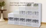 24 Pack Foldable Shoe Rack, Space-Saving Home & Office Organization